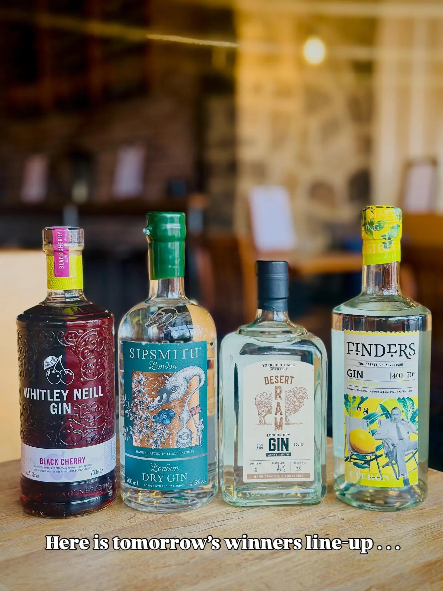 GIN BINGO 🍸🎉

Tomorrow | From 7pm

4 games. 8 chances to win 🎉 
4 incredible bottles of gin up for grabs 👀

Plus cheese &amp; charcuterie to keep you going 🧀

DM to book or secure your spot online now! 😃