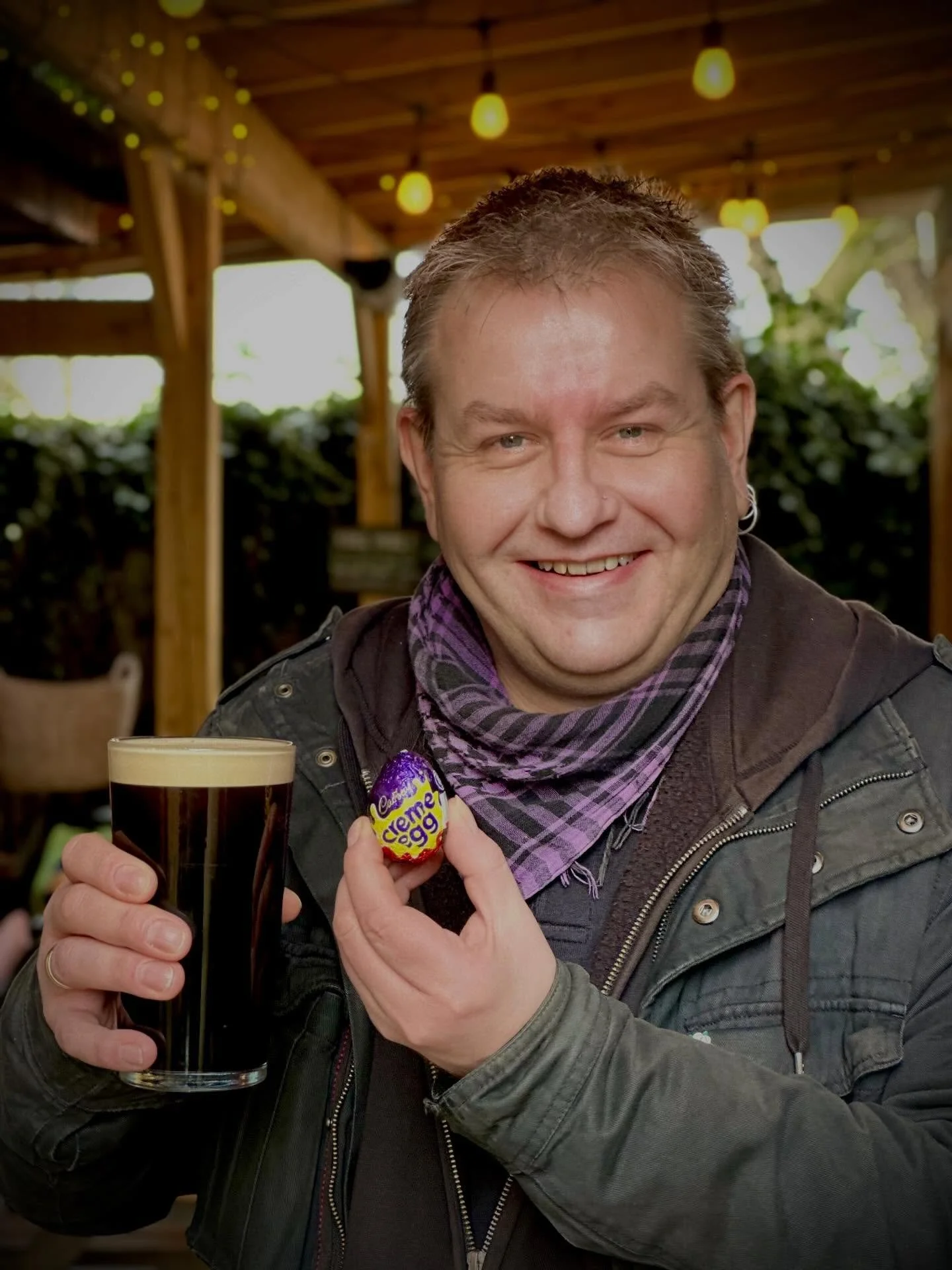 Here we have our lovely regular stout lover Richard, who is thrilled it&rsquo;s Easter so he can enjoy a delicious creme egg stout from @lunebrewco 🐣 

Open from 2pm, come enjoy a glass and be as happy as Richard 😊