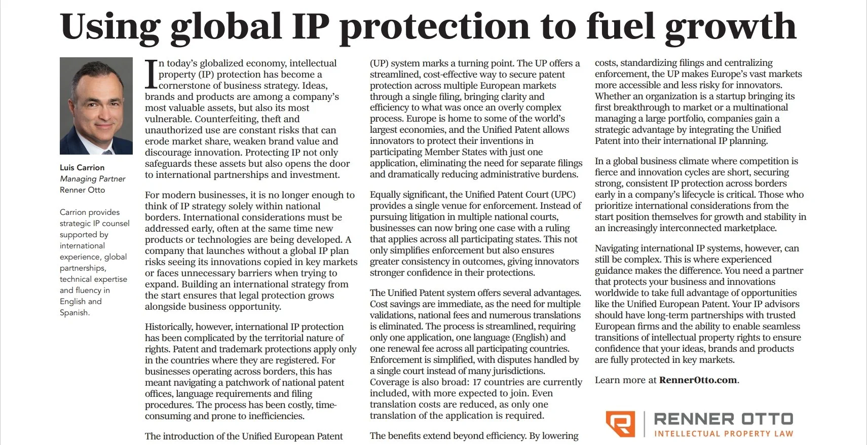 Luis Carrion Renner Otto Intellectual Property Law Crains Cleveland Business