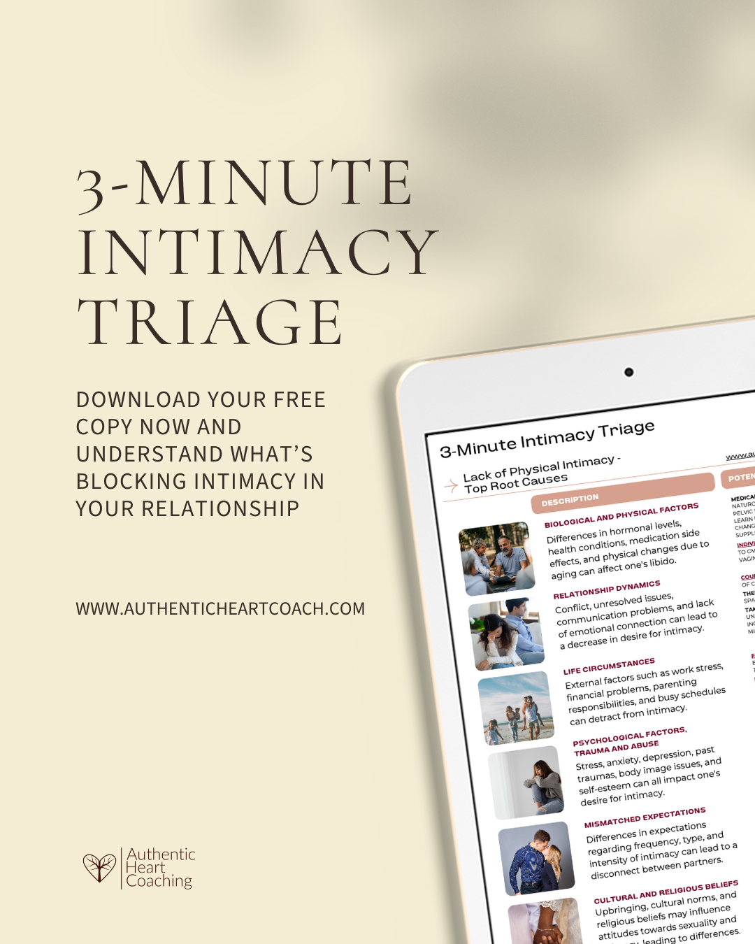 Free downloadable guide to demystify your intimacy issues. 
