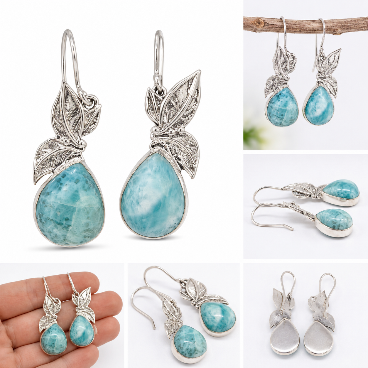 Ocean Serenity Larimar Drop Earrings