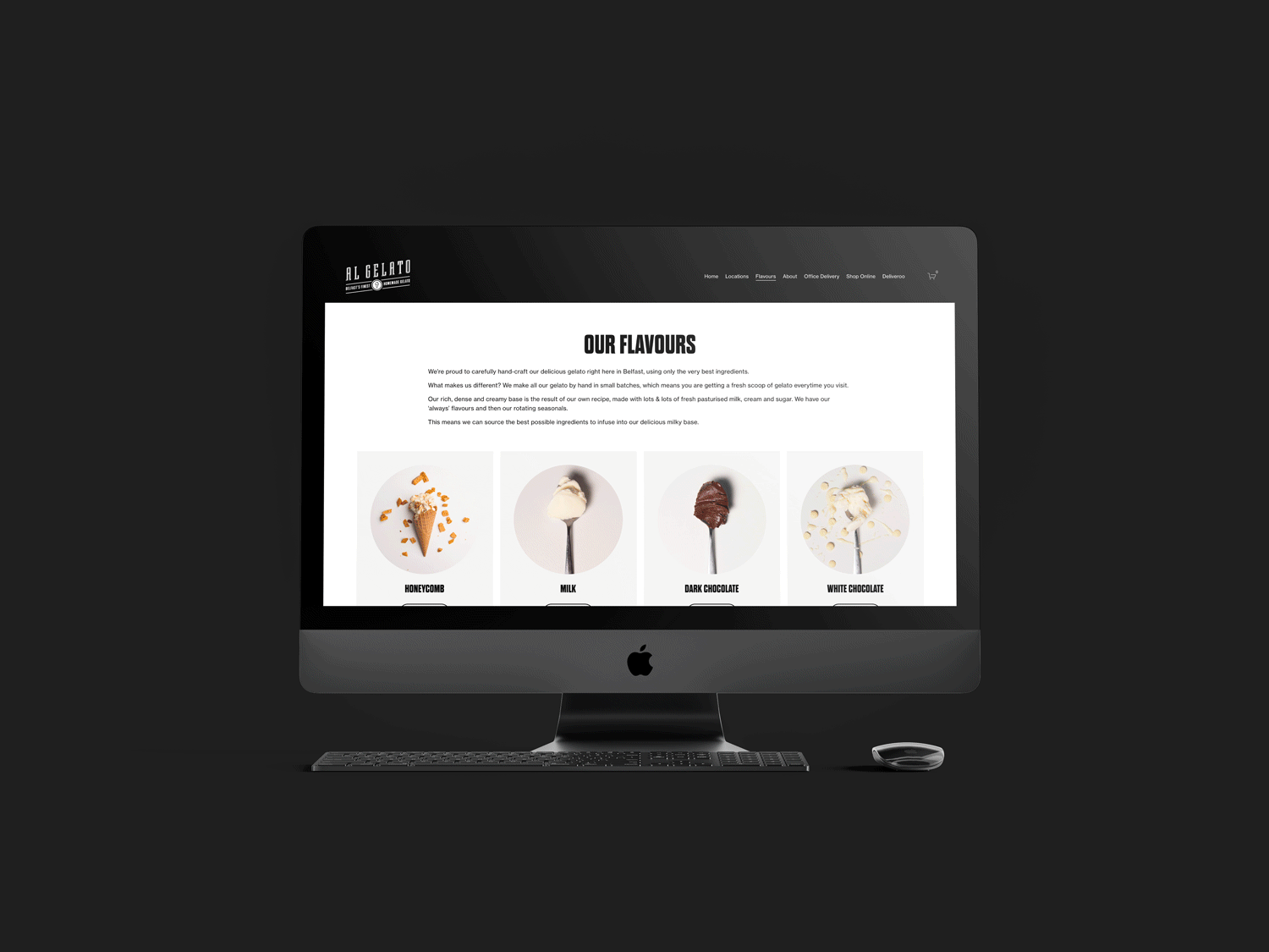 Al Gelato website design