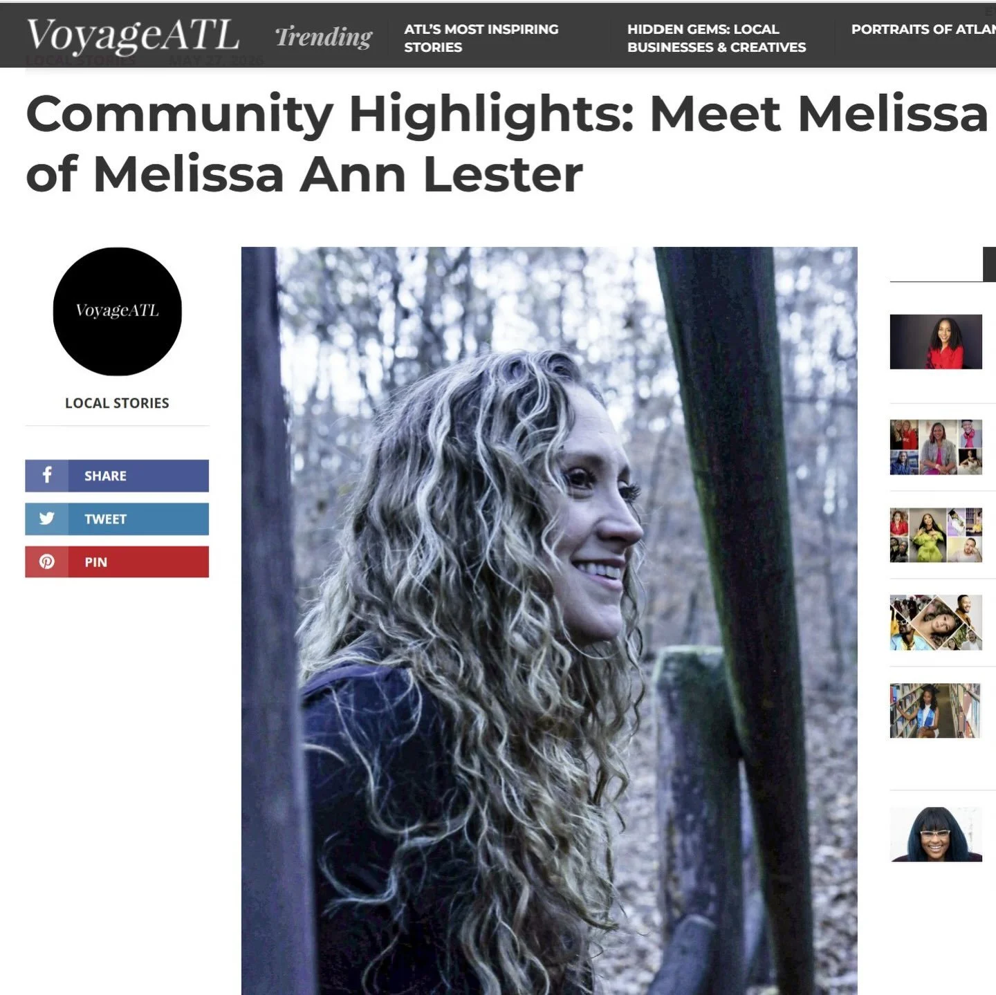 I am honored to have been featured by @voyageatl in their recent Community Highlights. 💜

We talked about the winding path that brought me to this work &mdash; how healing is a spiral, not a straight line, and how the struggles I have walked through