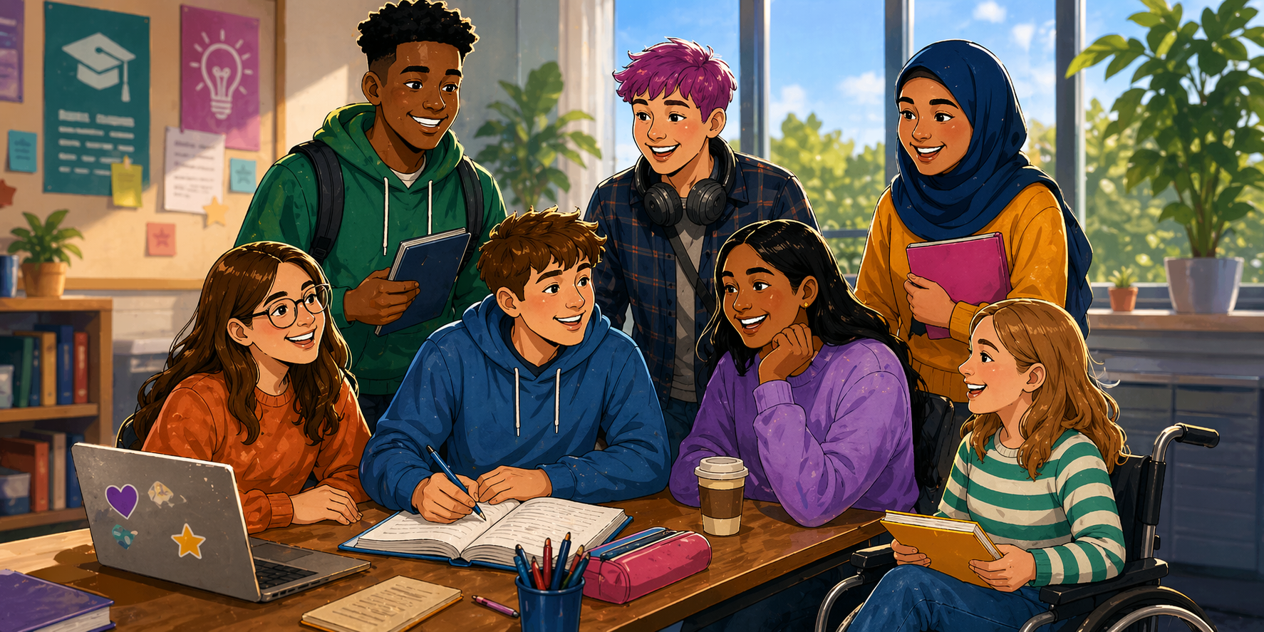 young people in college