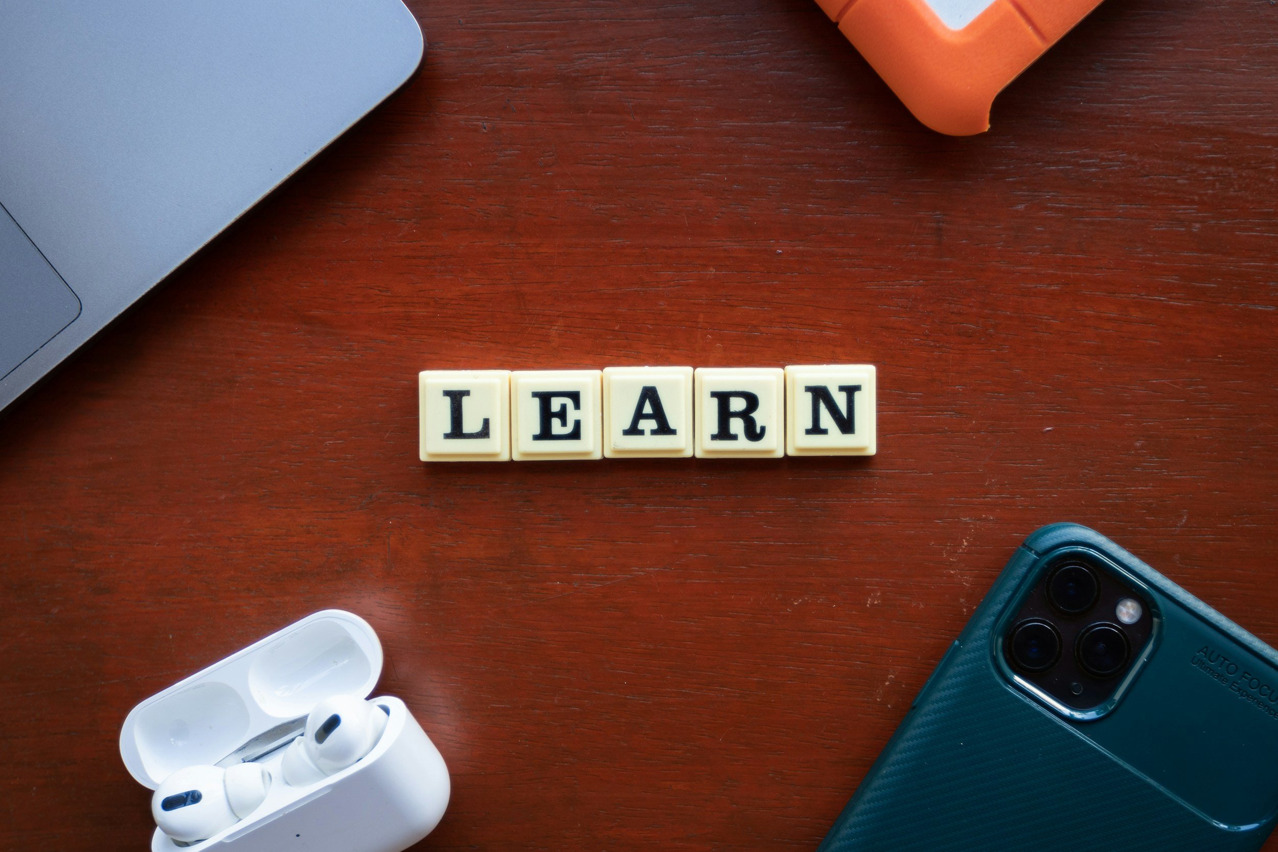 the word learn written in wooden blocks 