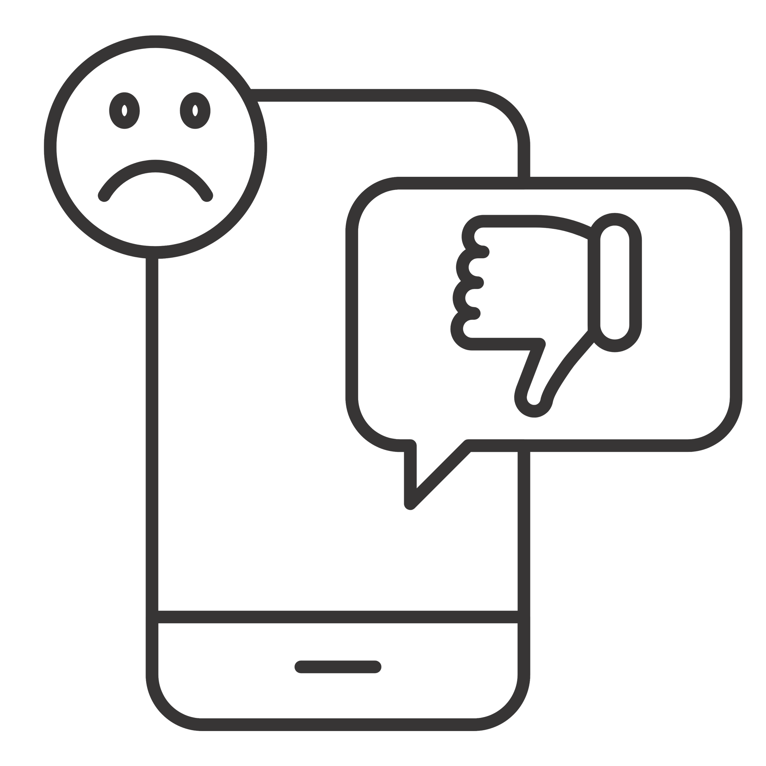 mobile phone with sad emoji