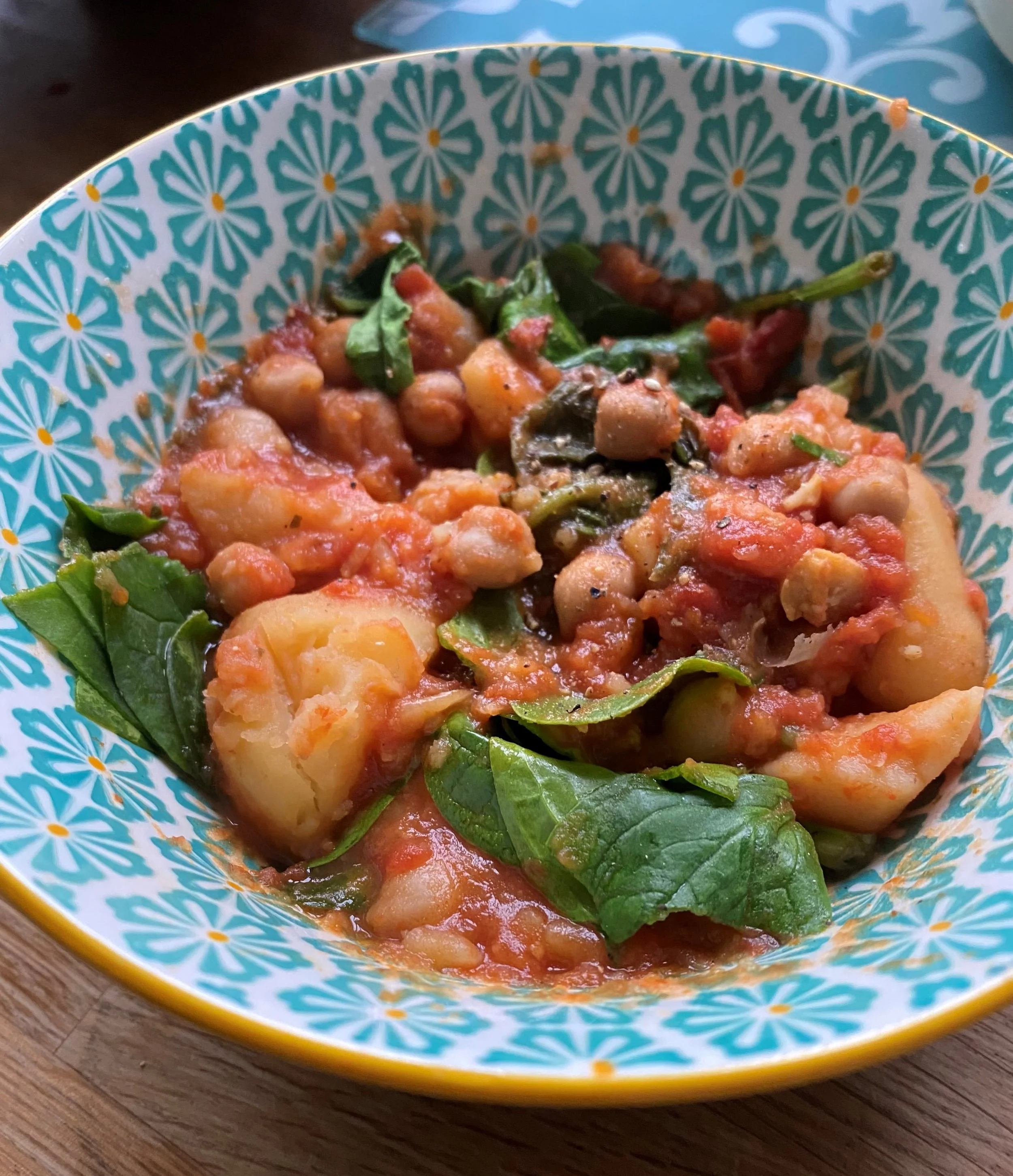 One pot chickpea and spinach winter warmer