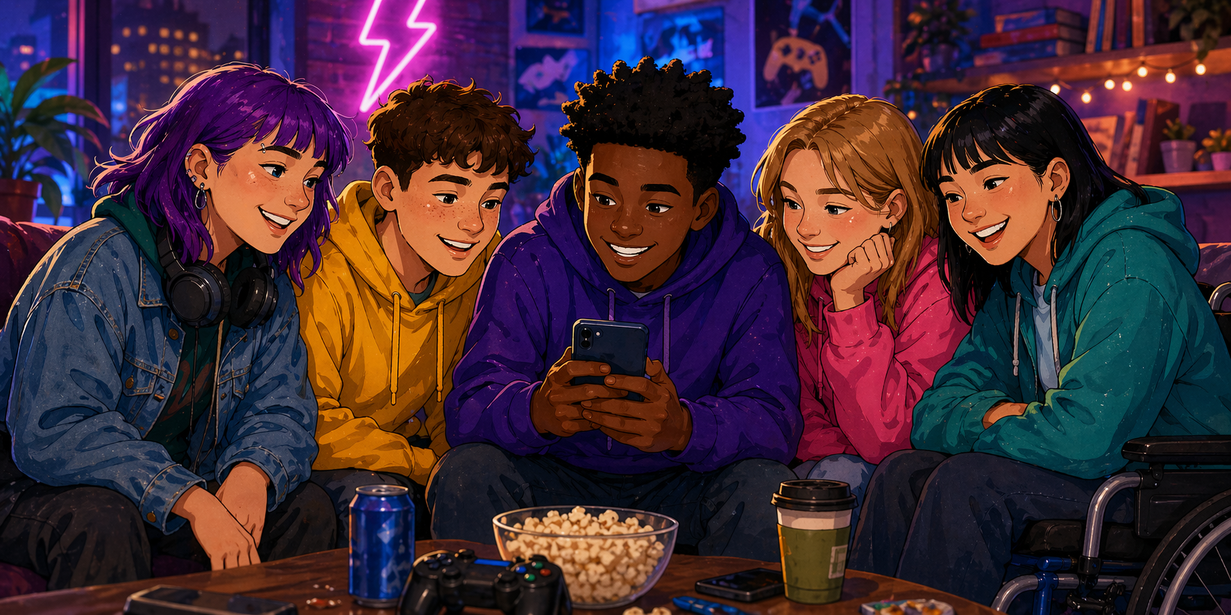 young people gambling on a mobile phone