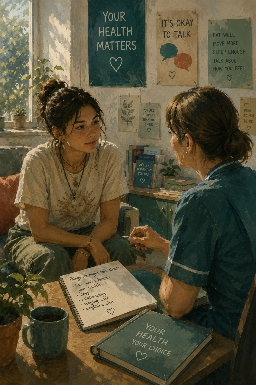 young person with nurse