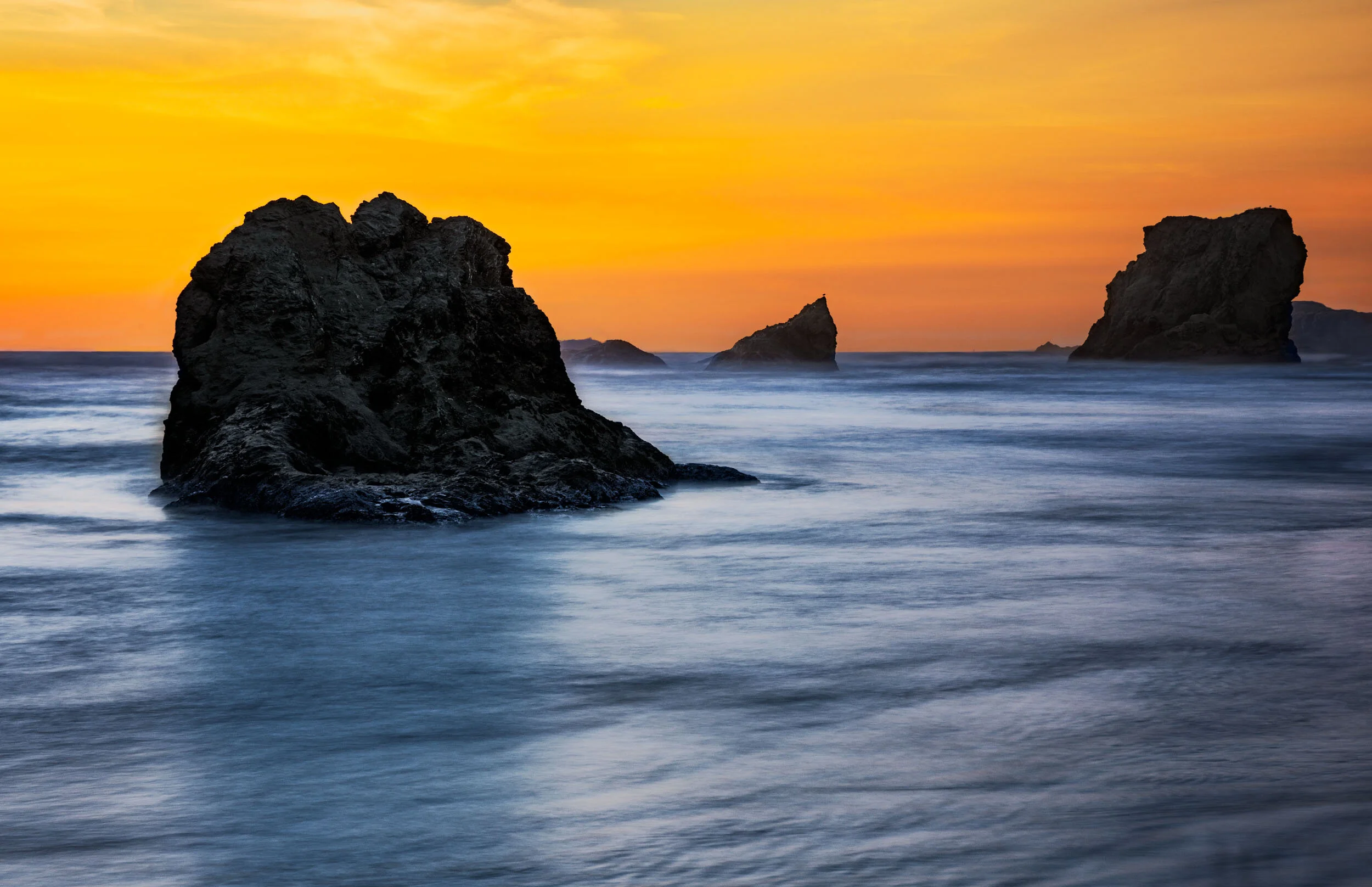 Sea Stacks At Sunset