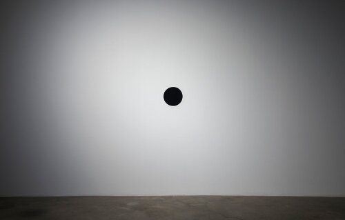 against lack, obsidian disc, 30 inches