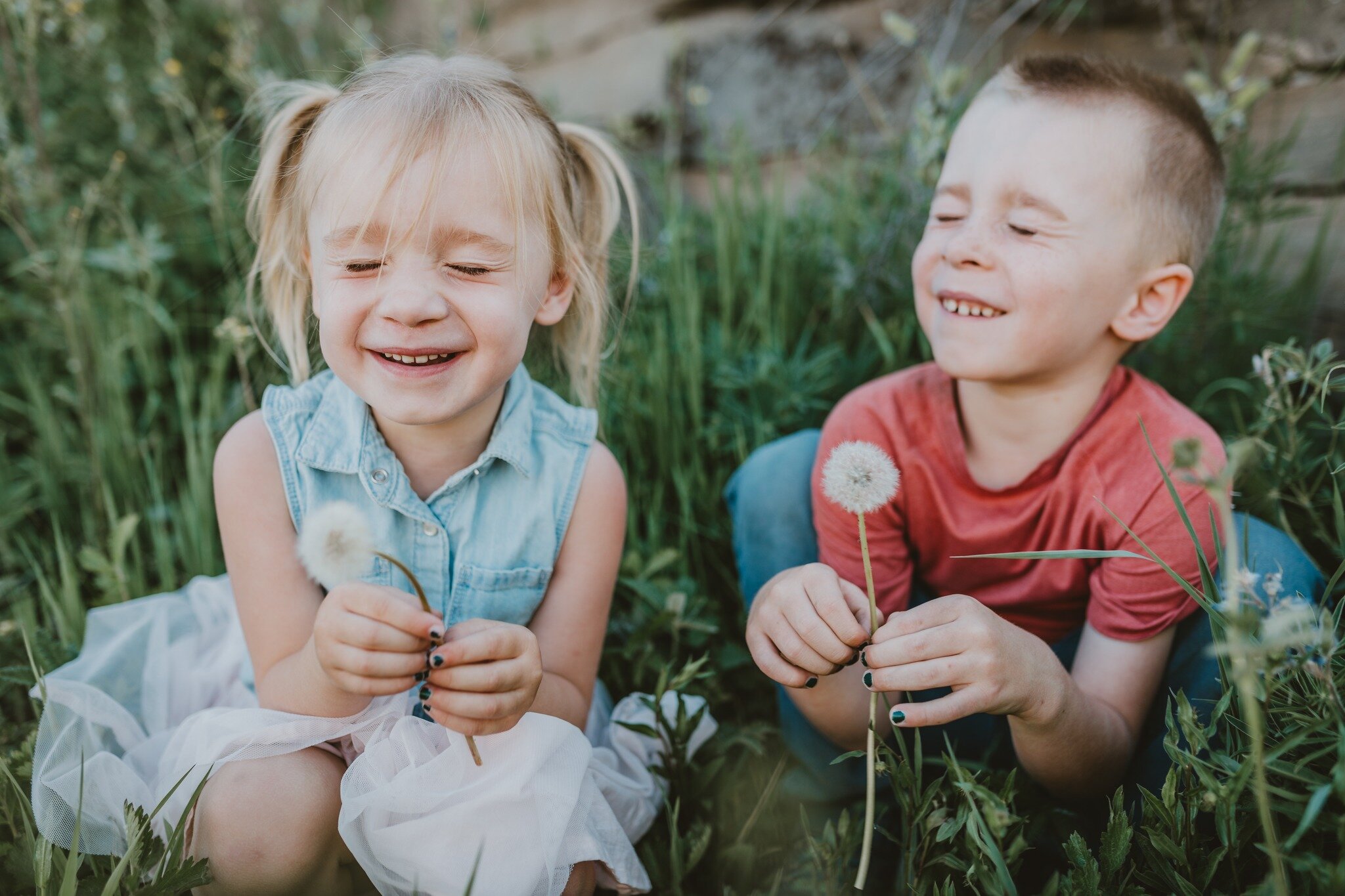 Can you tell me what the differences are between these family's photos?

One is the in the POV that you've taken the photo
And the other is what photos look like with you in them, Mom. 

Let the memories include you. 

Let me give your kids photograp