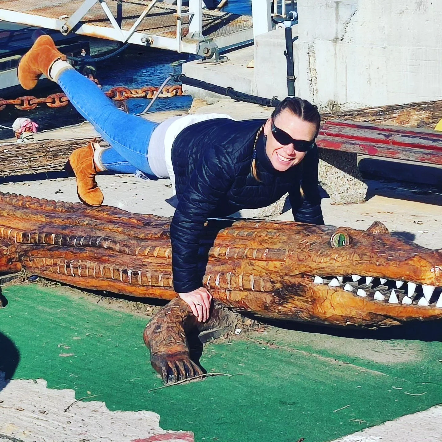 The 🐊 Crocodile
'makarasana'
Yoga can be practiced anywhere

#yogawithalicia 
#yogi 
#yogagirl 
#yogaanywhere
#yogaanatomy 
#yogaanywhereeverywhere 
#makarasana
#crocodilepose
#crocodile
#yogavision 
#yogapose 
#yogaforhealth 
#yogaisfun 
#yogaismag