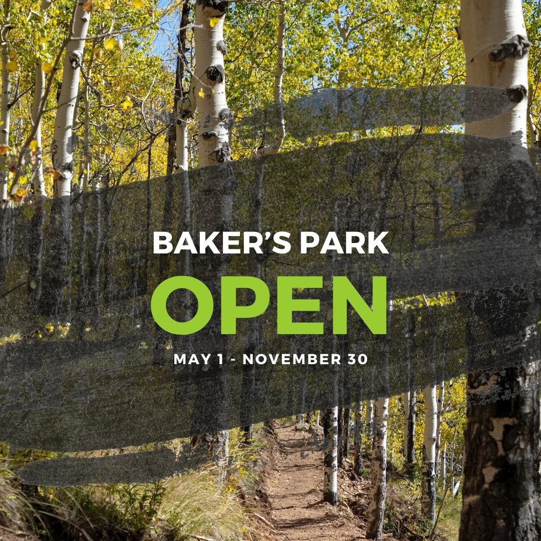 The Baker&rsquo;s Park Trail System reopens for the season TOMORROW May 1st! 🚵&zwj;♀️🌄 After a winter pause to protect wildlife, we are excited to get back out there for another season of riding, hiking, and taking in those big mountain views. Can'