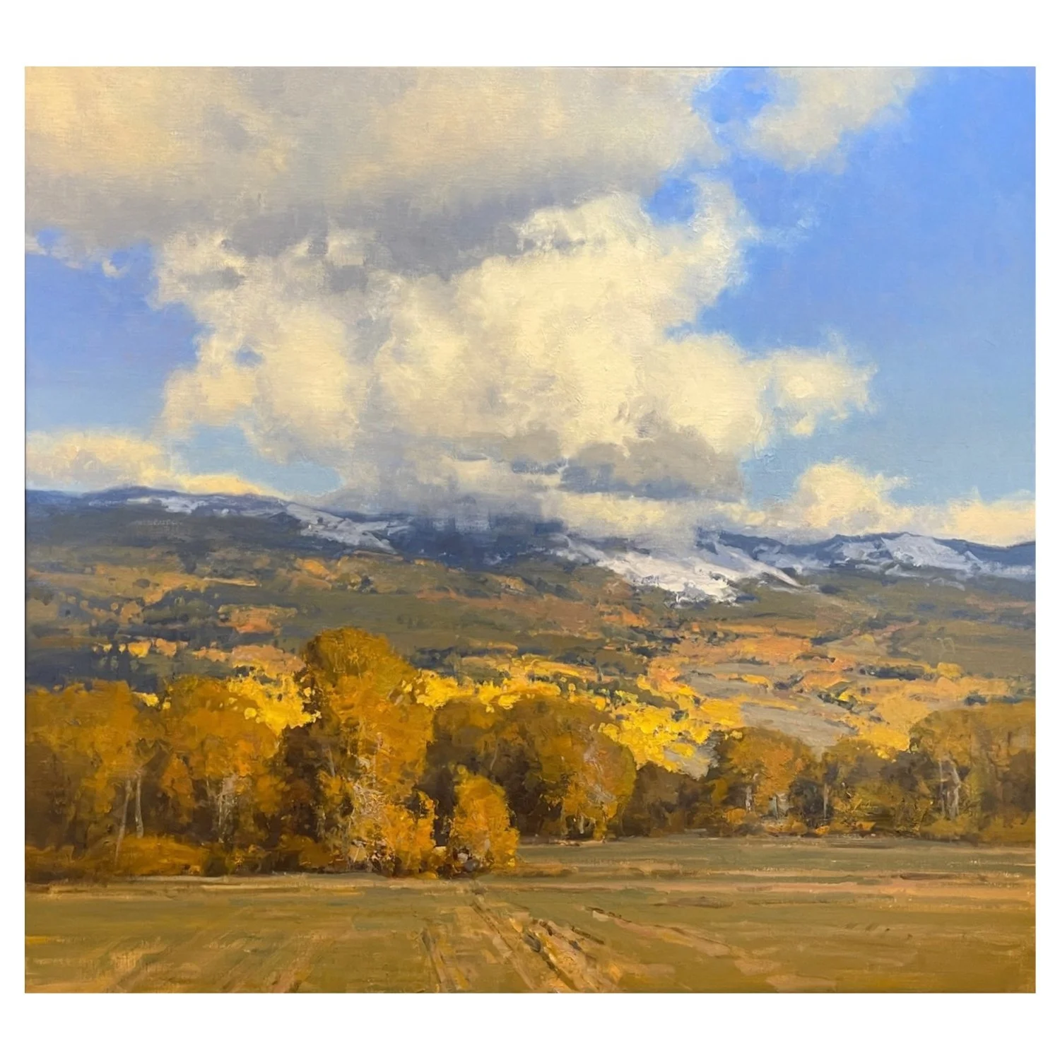 Autumn and Snow Capped Mountains 48" x 52"