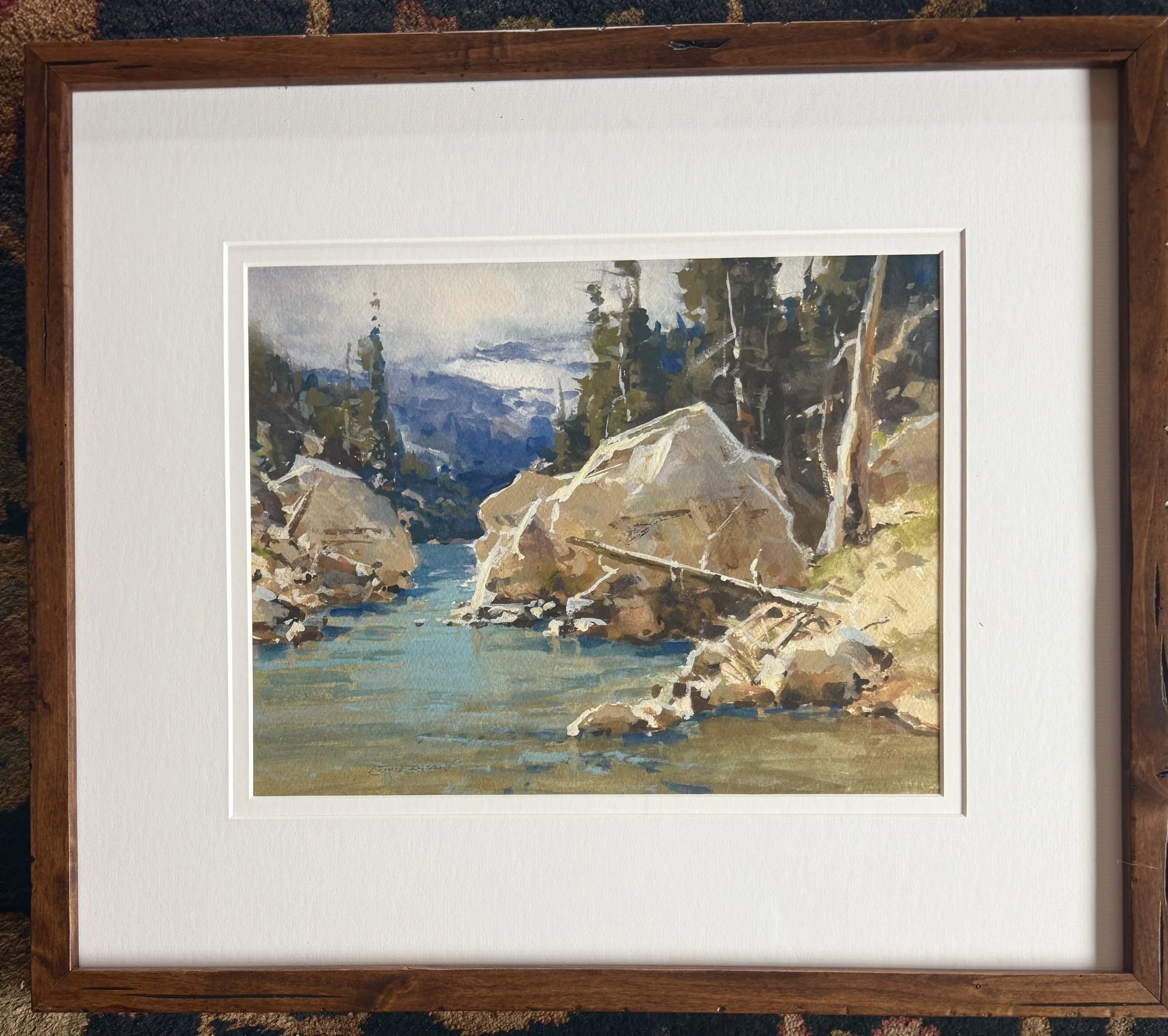 #20 mountain lake outlet wind river Mts 18x21 $2,500 gouache.jpeg