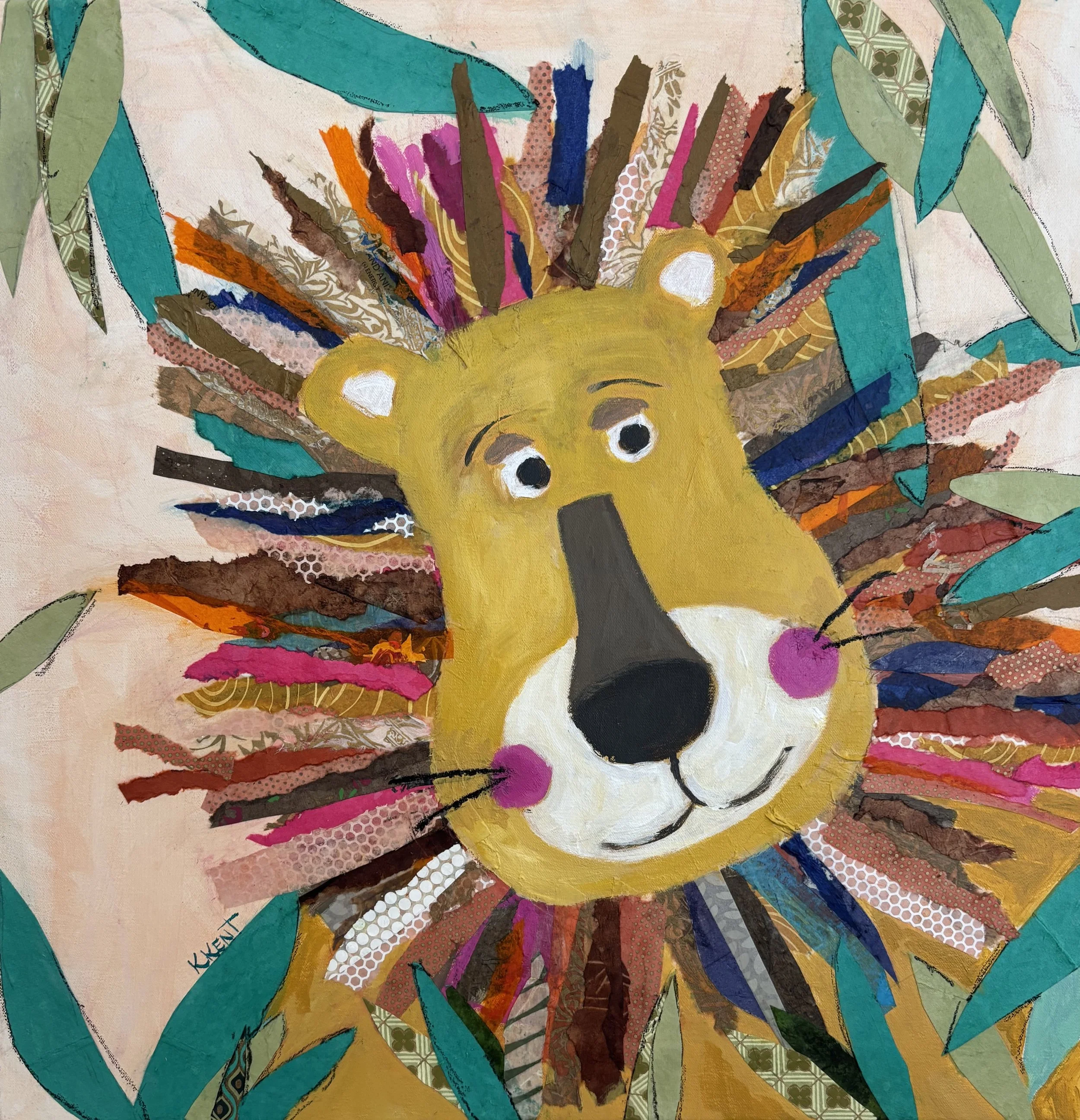 Tatum the peaceful lion
24" x 24" mixed media
sold