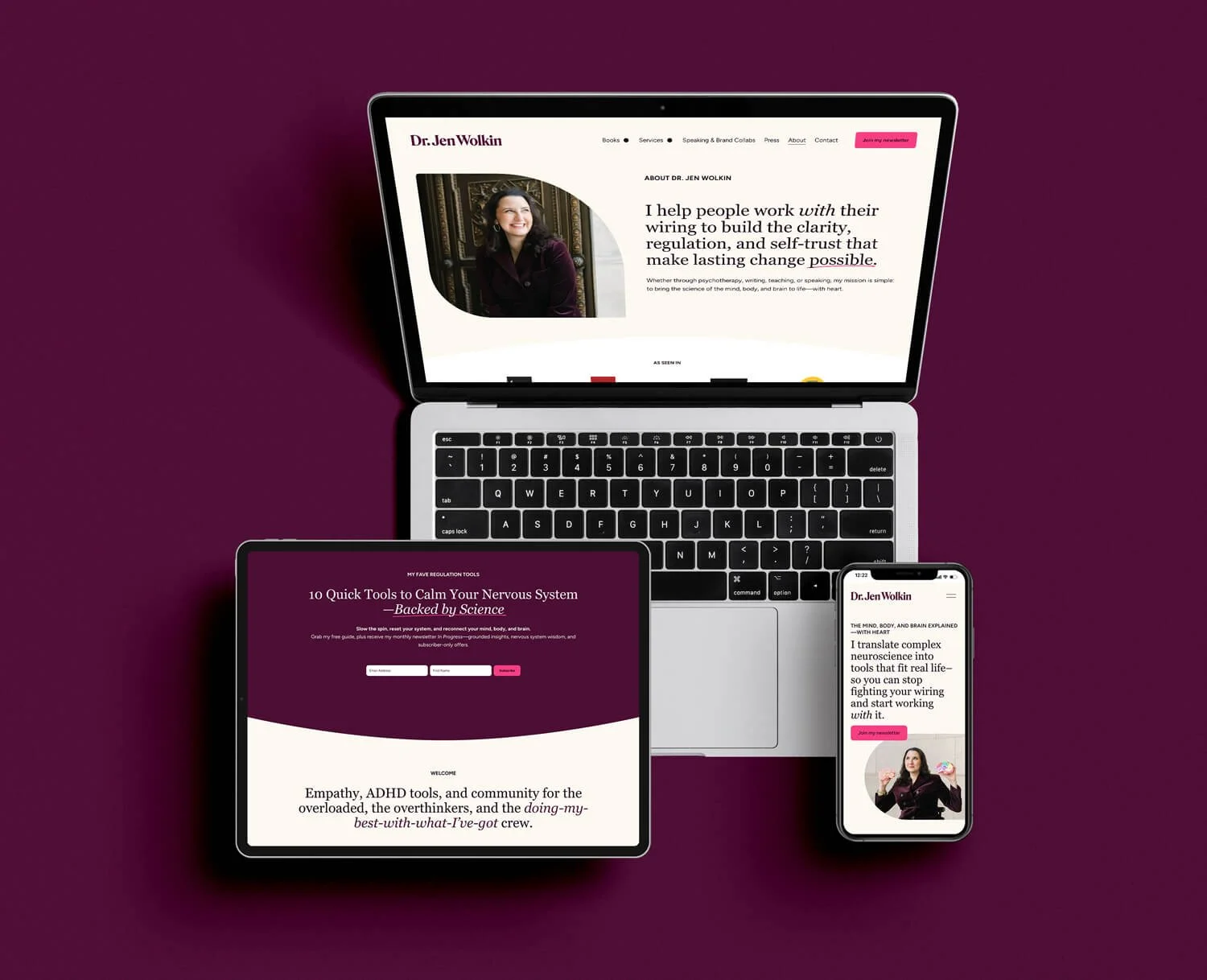 Dr. Jen Wolkin website view on various devices