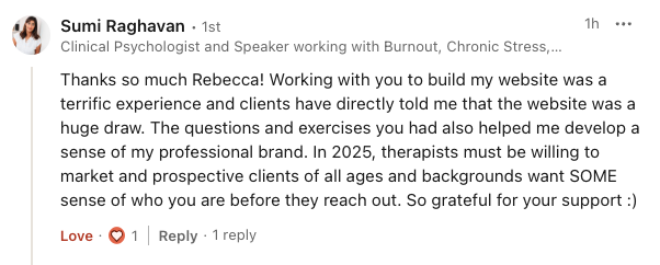 Sumi Raghavan, PhD LinkedIn Comment