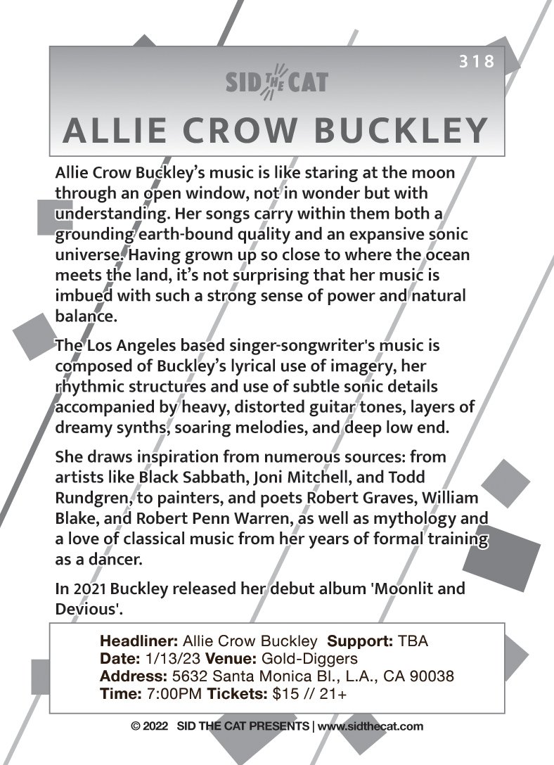 318 Allie Crow Buckley back
