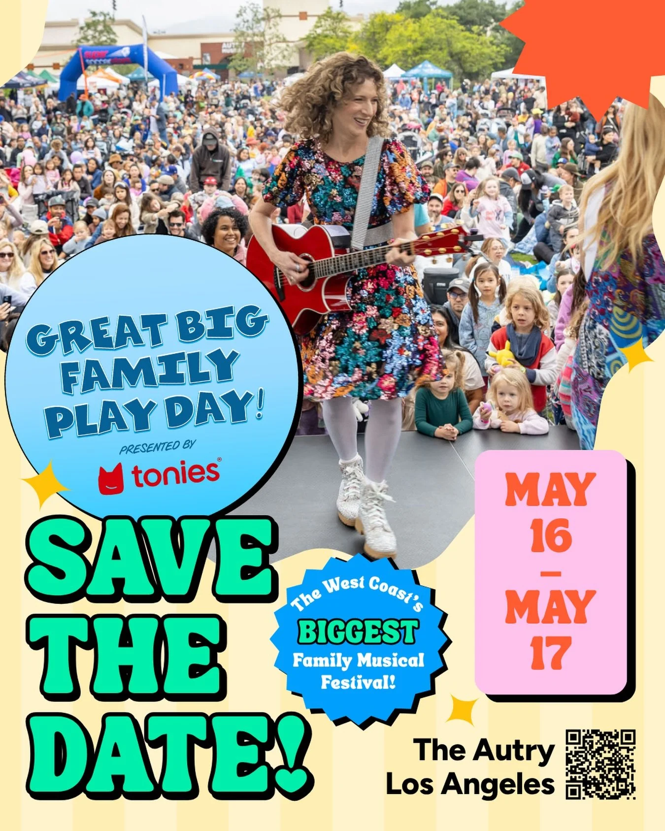 🎉SAVE THE DATE! 🎉The 11th Annual @greatbigfamilyplayday (presented by @tonies.us) is BACK at&nbsp;@theautry&nbsp;in Griffith Park from May 16th-17th!

Join us at the West Coast&rsquo;s biggest family music festival where you&rsquo;ll be able to enj
