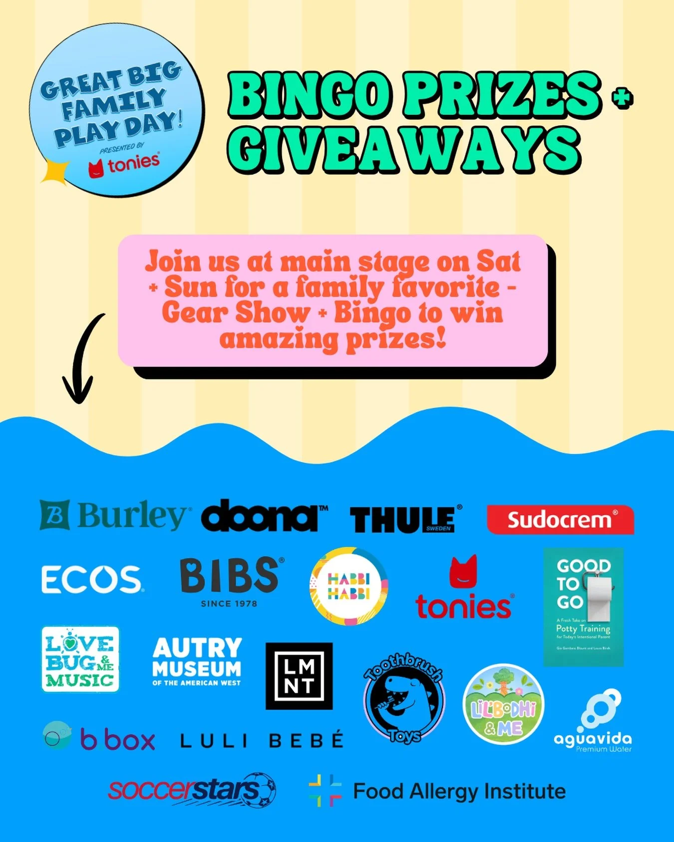 Just when you thought @greatbigfamilyplayday (presented by @tonies.us) couldn&rsquo;t get any more fun&hellip; we&rsquo;re adding HUGE prizes + giveaways to the mix! 👀🎉

We&rsquo;ll be hosting BINGO games all weekend long featuring incredible gear,