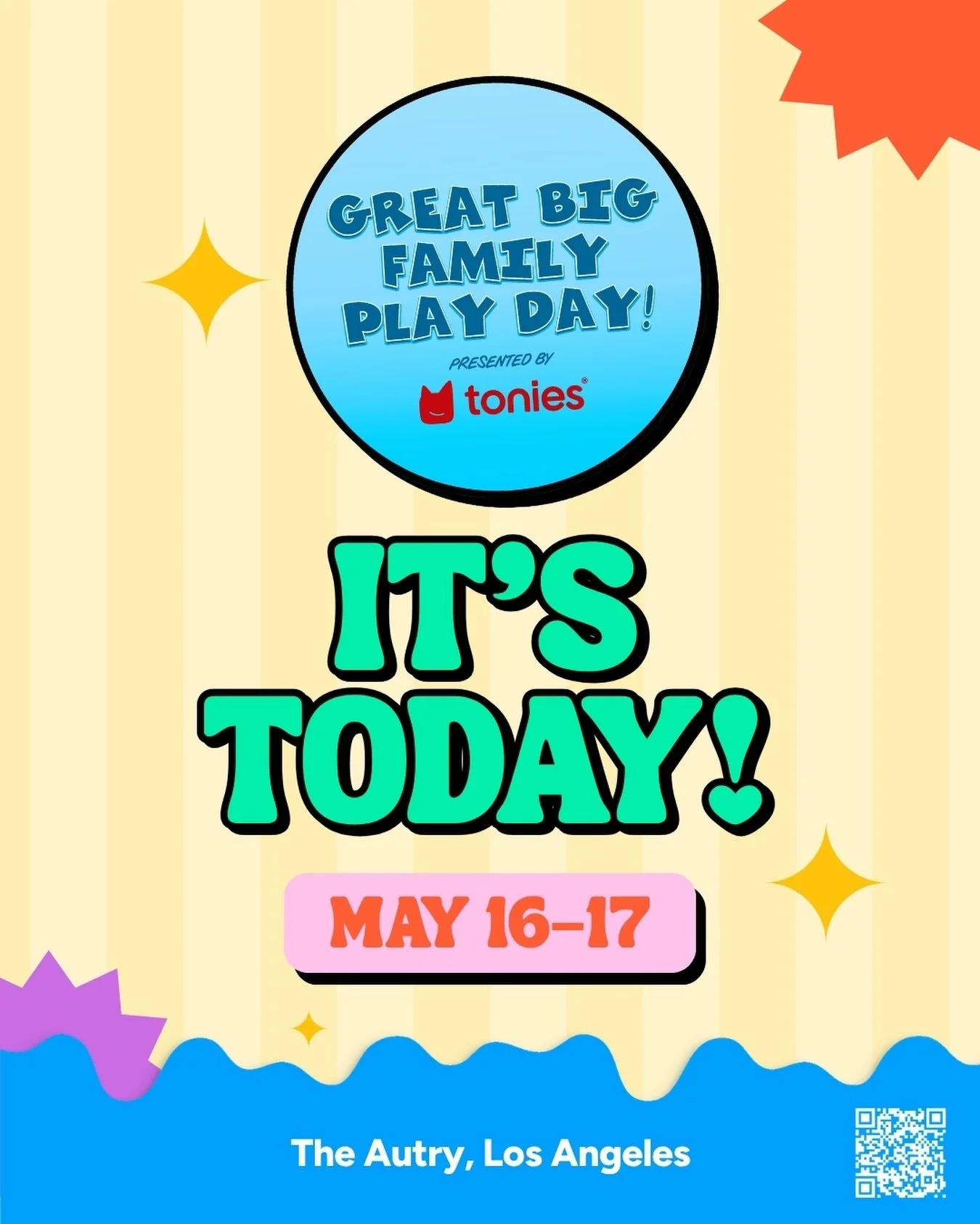 🎉 IT&rsquo;S TODAY!!! 🎉

@greatbigfamilyplayday presented by @tonies.us is officially HERE and we are SO ready for a weekend of music, movement, creativity, play, and nonstop family fun! 🌴🎶🎨⚽️✨

Didn&rsquo;t get tickets in advance? Head on over 