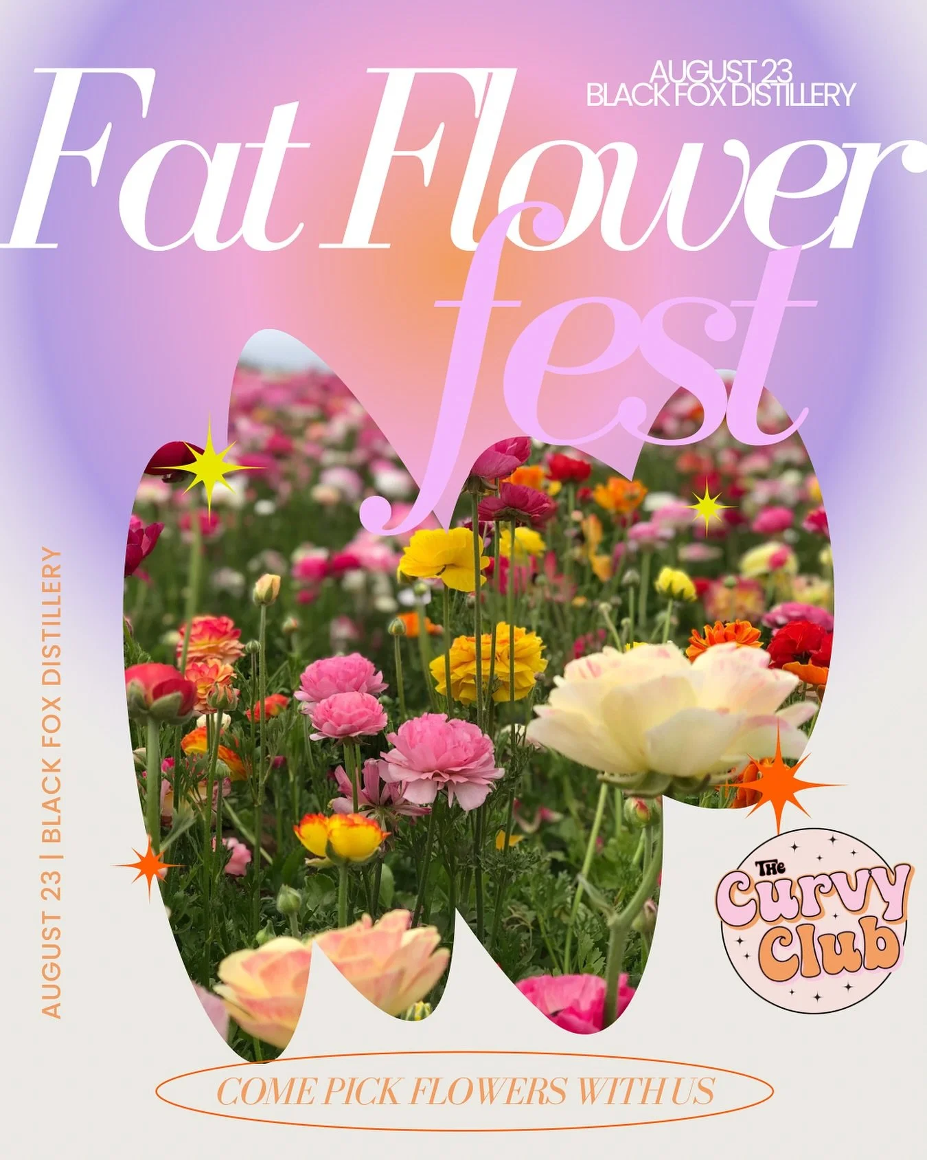 Fat Flower Fest is HERE! π 
Join me August 23 from 12-2pm at Black Fox Distillery for some uPick flowers! They have stunning flower fields and the just announced that the Gladiolus are ready for picking too!
This event is FREE to RSVP to but you m
