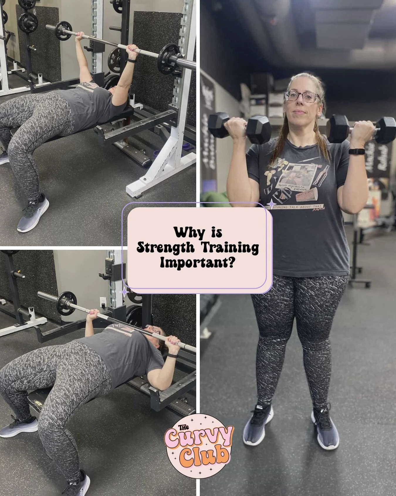 Why is strength training for ALL bodies?!
Strength training is important for your body and mind, not just for building muscle. Here’s why it matters:
1. Builds strength and muscle:
•	Makes daily tasks (carrying groceries, climbing stair