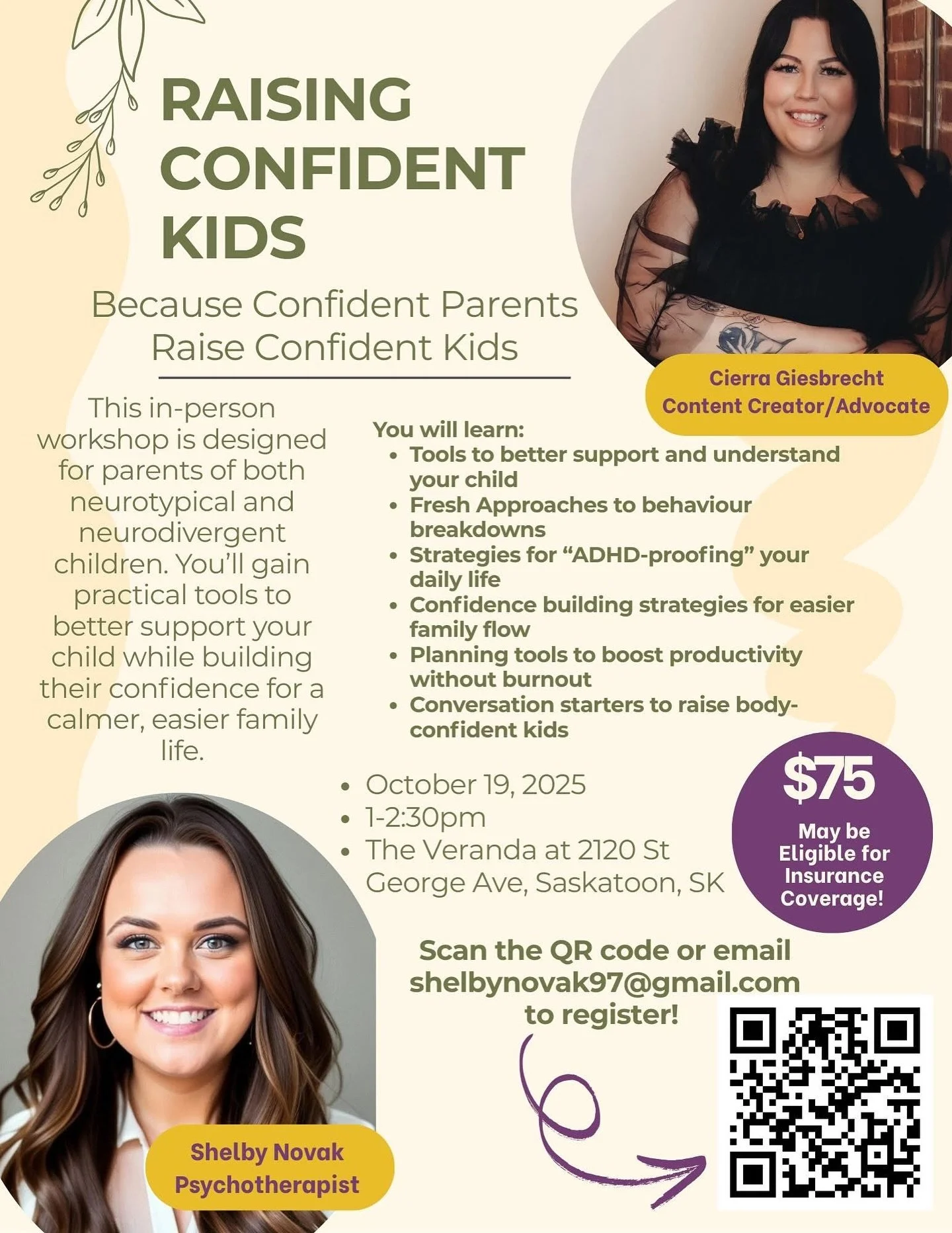 Hi friends!
Just a reminder that this amazing workshop with myself and Psychotherapist Shelby Novak is coming up THIS SUNDAY in Saskatoon from 1-2:30pm.
Has the holiday long weekend with the kiddos left you feeling overwhelmed, exhausted, and defea