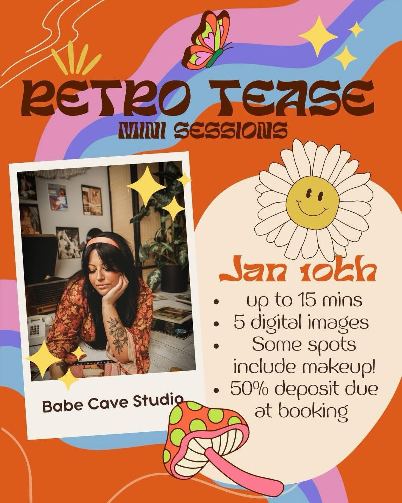 ✨ WORK WITH ME ✨

Wanna travel back in time to the 70s? The @babecave_studio and I GOT YOU!

We are bringing you these fabulous groovy 70s inspired mini boudoir shoot on January 10!

This set is so incredible, def one of my fave shoots!

Some spots i
