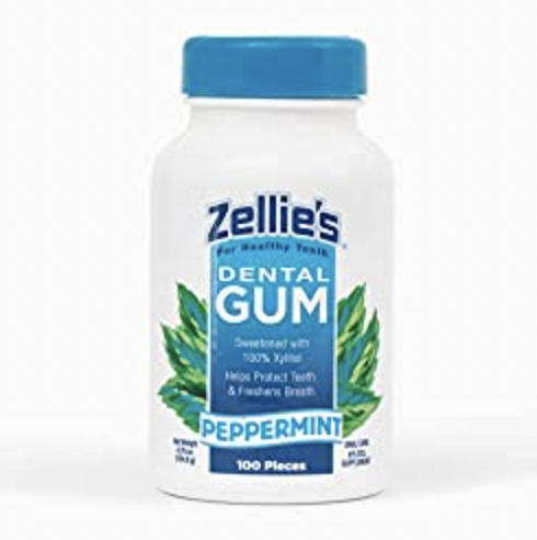 Zellie's | 100% Xylitol Sugar Free Peppermint Chewing Gum | Peppermint Flavor (100 ct) #AD