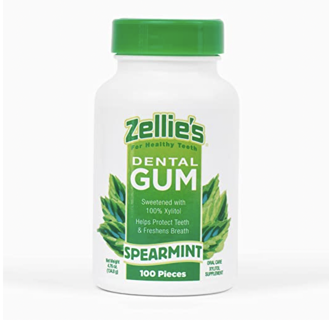 Zellie's | 100% Xylitol Sugar Free Spearmint Chewing Gum | Spearmint Flavor (100ct) #AD
