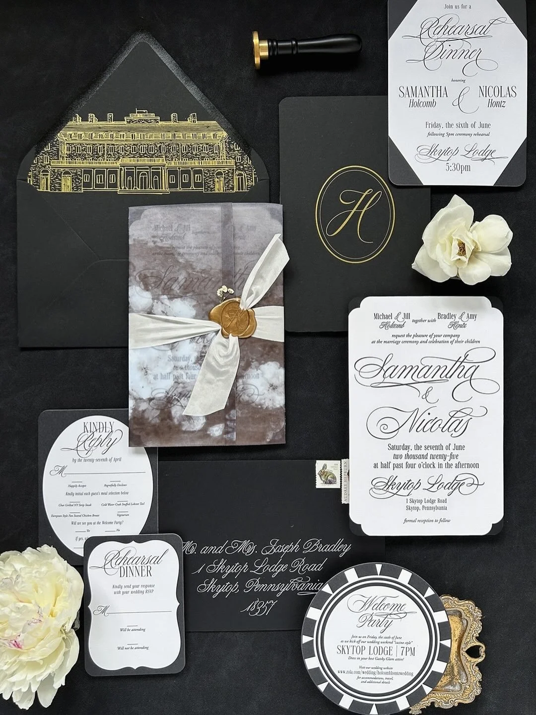 I&rsquo;ve been adding quite a few venue illustrations to Spring invitations and Fall save the dates, so I figured I would share some past venues that have graced my work 🥰 Always love this detail on suites, whether they are a custom design or a sem