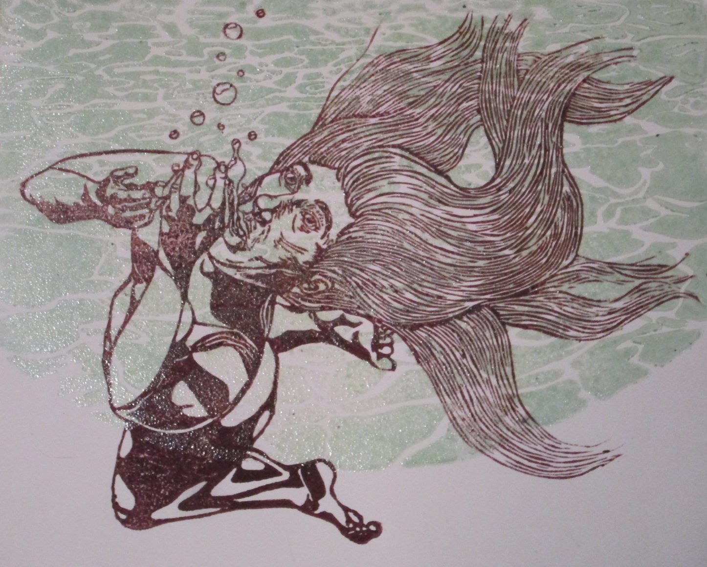 "Underwater Exhale: Momentary Respite"
Rebecca Spilecki
Embossed relief print
