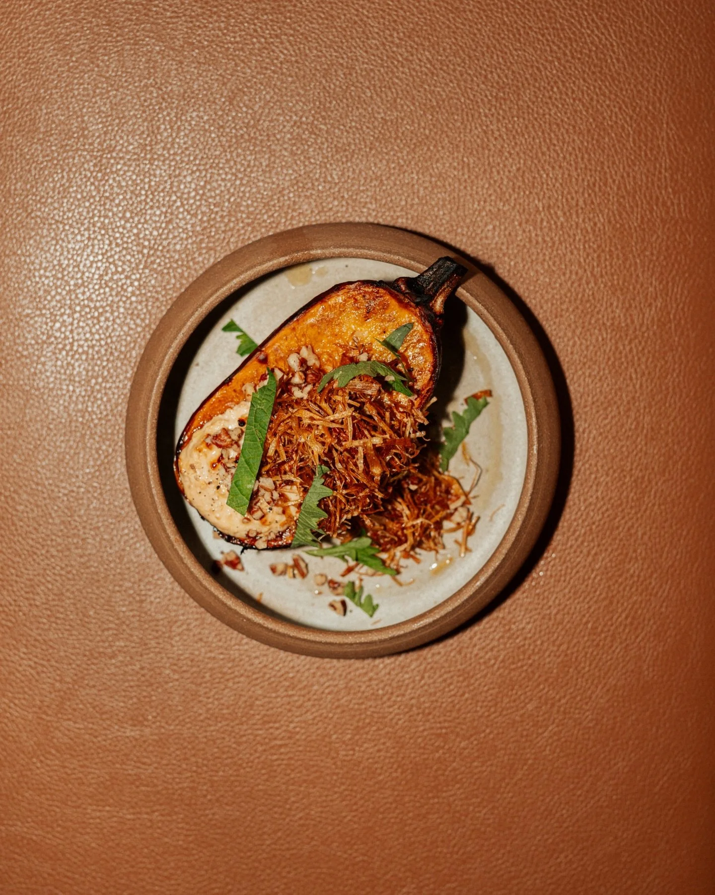 Who doesn&rsquo;t  love a little squash 😌 roasted honey nut squash with a shiro miso marinade, ricotta miso, toasted pecans and frizzled leeks (yes, frizzled!)

We&rsquo;re open every day, stop on by n&rsquo; get a taste!