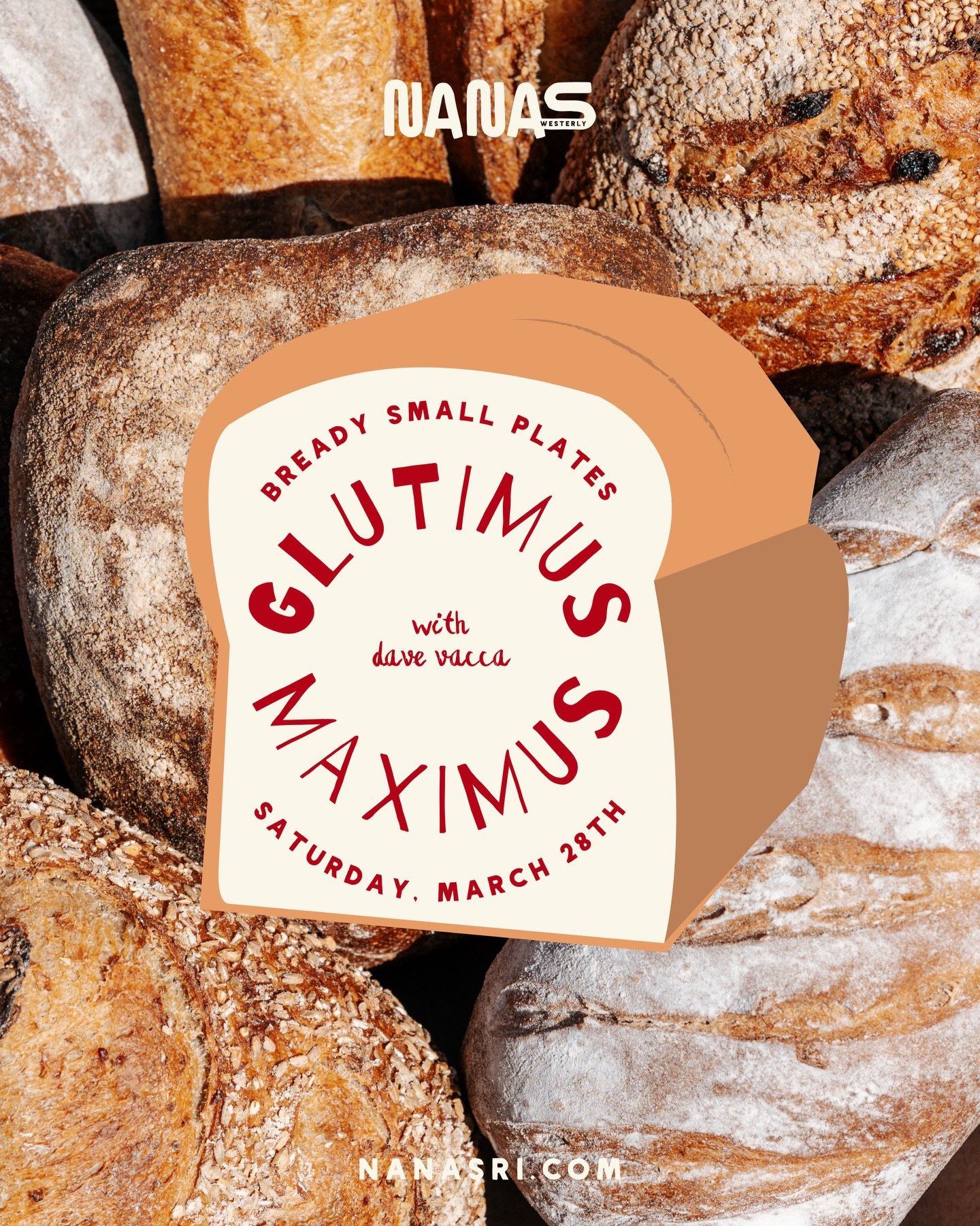 Join us on Saturday, March 28th for GLUTIMUS MAXIMUS, a one-night celebration of the glory of gluten!

Head baker Dave Vacca teams up with Chef Justin for a carb-forward dinner built around sourdough, fermentation, house ferments, and of course, koji