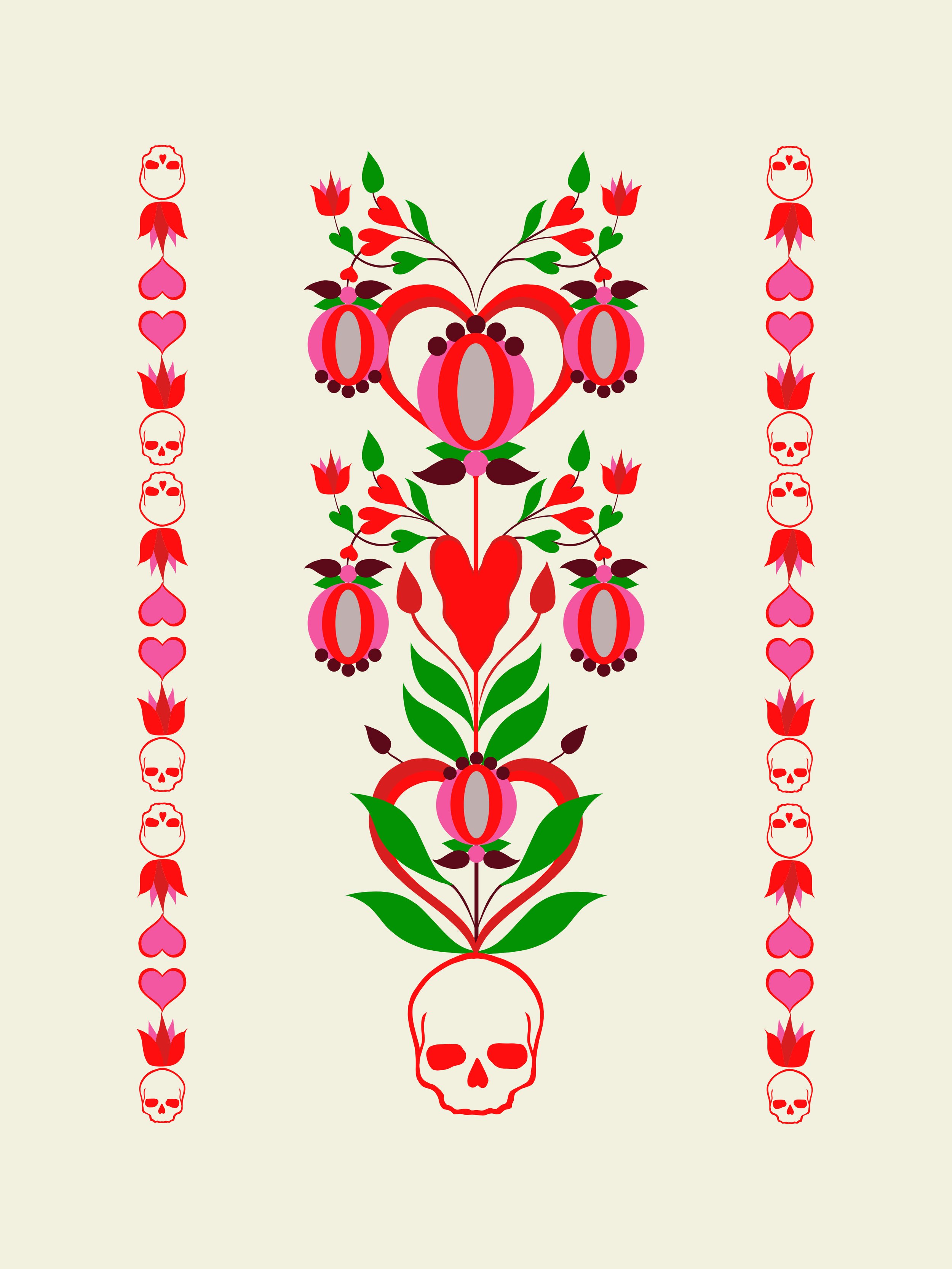 9x12 888 121 Skull Flower RG.jpg
