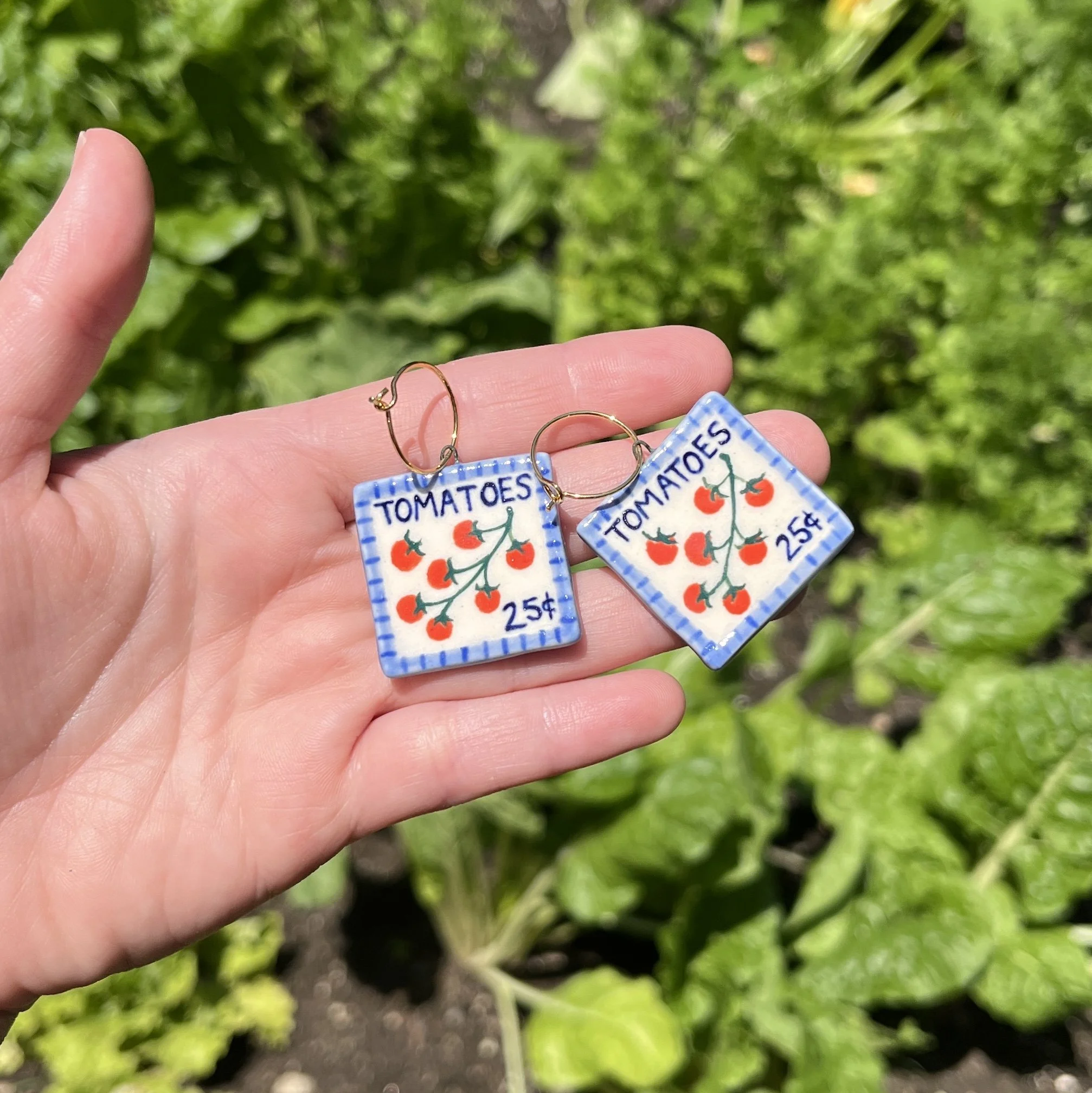 Tomato seeds earrings