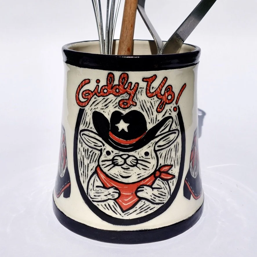 Bunny Cowpoke Crock