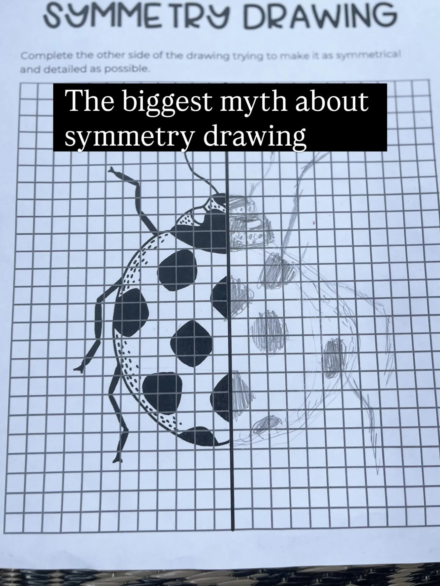 The biggest myth about symmetry drawing ✏️✏️🙃

No it doesn&rsquo;t NEED to be perfect

Progress over perfection.

Learning to draw is a skill especially for kids. They assume they can draw. They think they know what a lady bug looks like. They natur