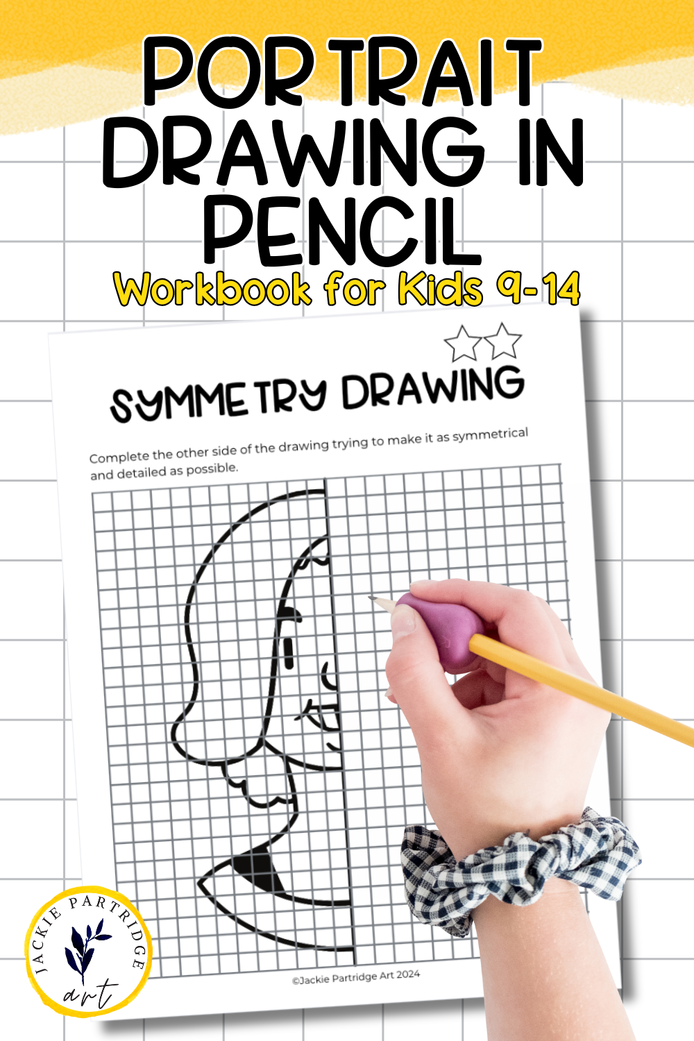 portrait drawing with pencil book