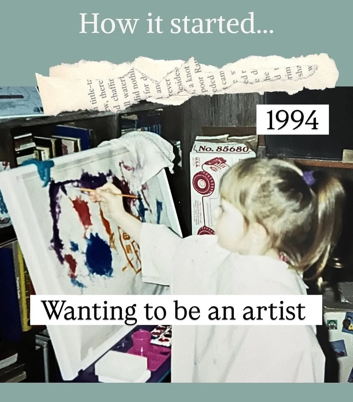 How it started and how&rsquo;s it going&hellip; 

Being an artist is far from linear. Lots of doubts and self pressure along the way. 

Wild how one gift of an easel changes your whole world. 
 
#artistjourney