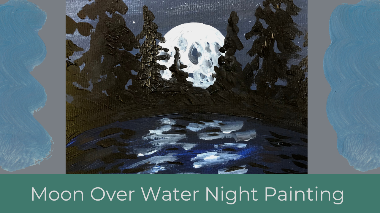 moonlight water painting
