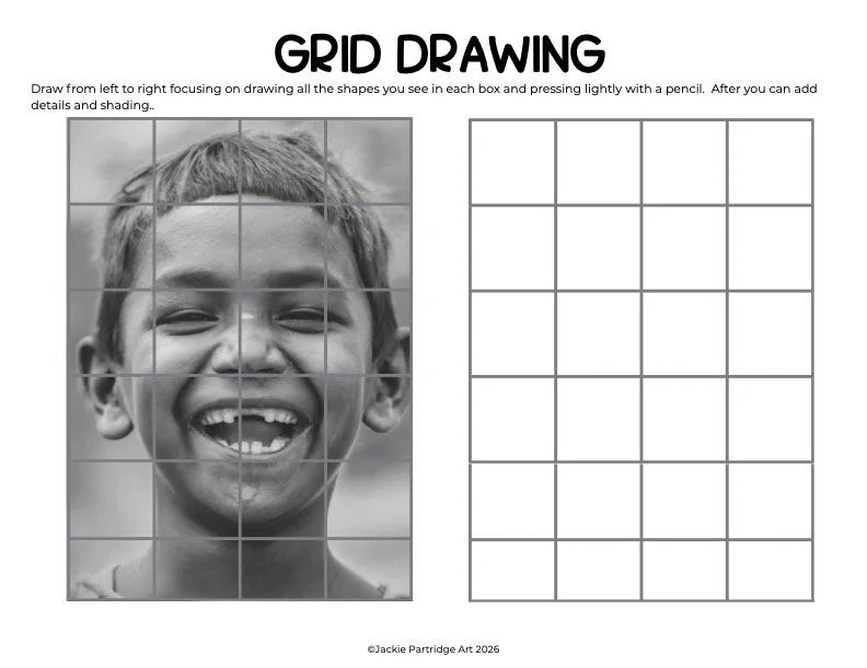 Grid Drawing in the Classroom and Homeschool: A No-Prep Lesson for High School Art