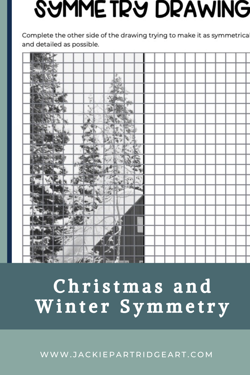 winter symmetry drawing worksheet for high school
