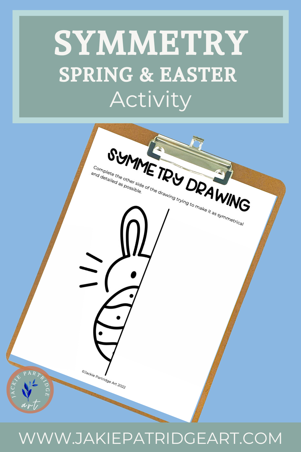 spring simple drawing bunny and easter egg page