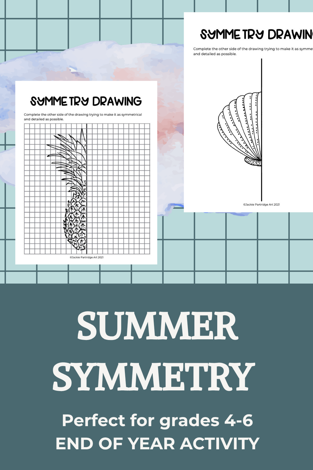 end of year activity summer symmetry drawing worksheets