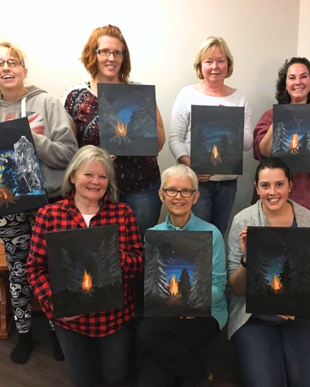 paint party of campfire paintings