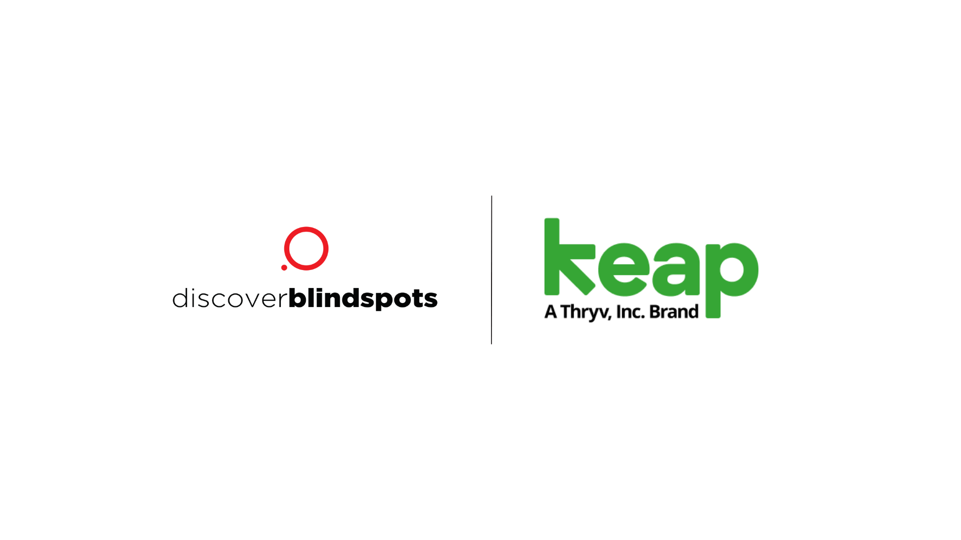 Discover Blind Spots logo on the left, with an eye symbol in red, and Neap logo on the right, with the word "Neap" in green text.